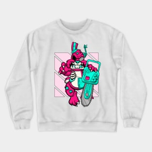 White rabbit zombie robot monster Crewneck Sweatshirt